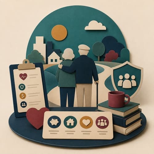 Editorial illustration for the AARP profile.