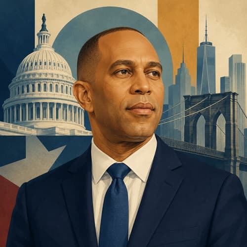 Illustrated portrait of Hakeem Jeffries.