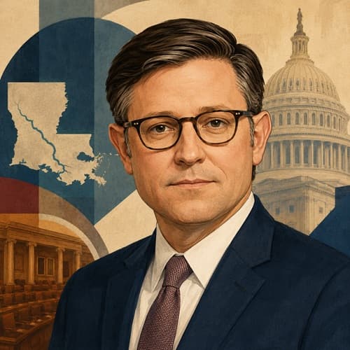 Illustrated portrait of Mike Johnson.