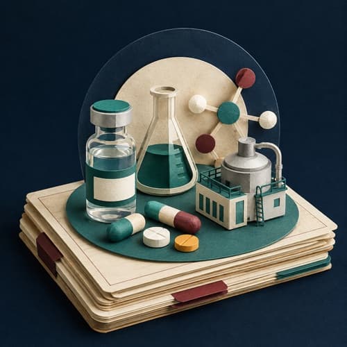 Editorial illustration for the Pfizer profile.